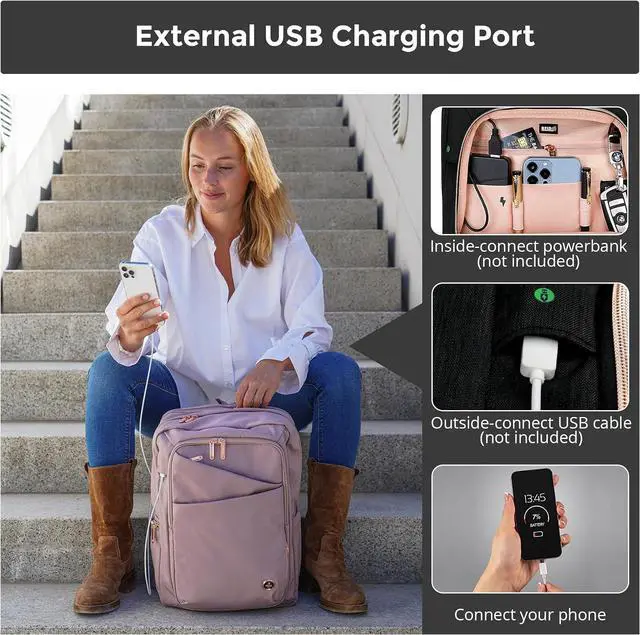 Alt view image 2 of 7 - Swissdigital Design Business Laptop Backpack For Women,With USB Charging Port Computer Work Backpack,Fits 15.6 Inch Laptop Compact Travel Casual Backpack,Black | SD1006-01