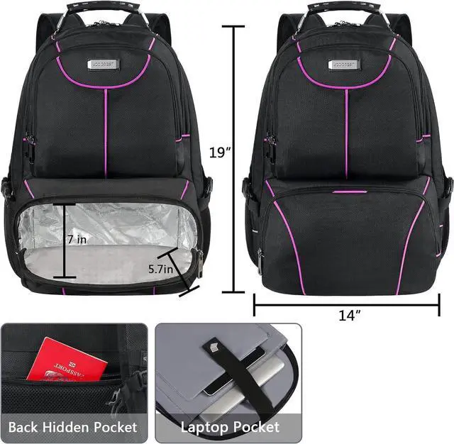 Alt view image 3 of 5 - VECKUSON Laptop Backpack, 15.6 Inches, Purple, Unisex
