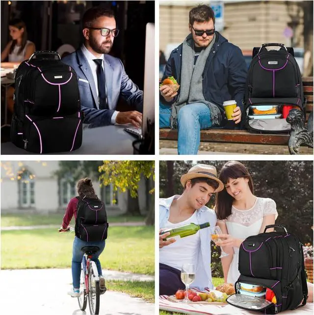 Alt view image 4 of 5 - VECKUSON Laptop Backpack, 15.6 Inches, Purple, Unisex