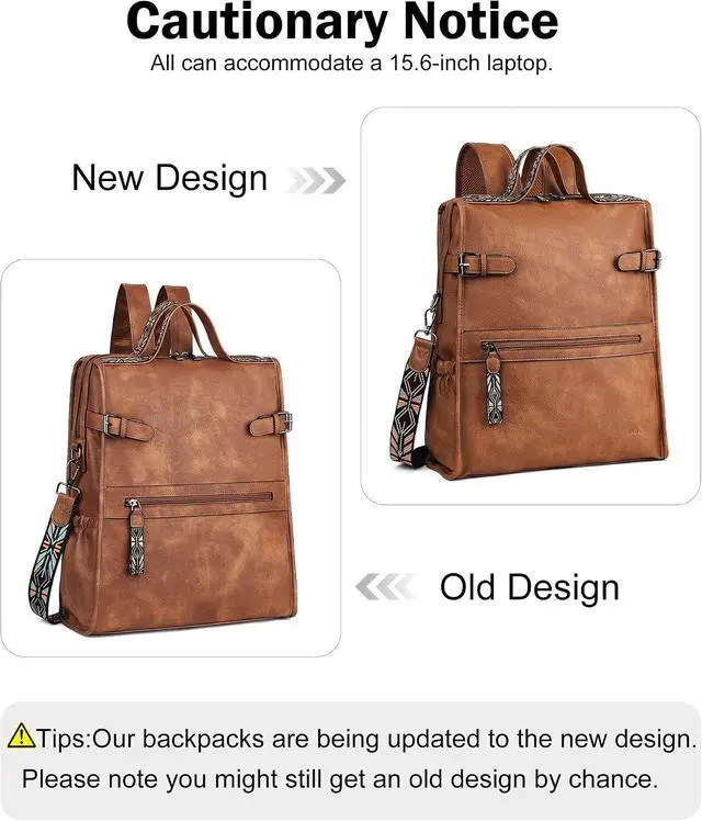 Alt view image 5 of 7 - 15.6 Inch Laptop Backpack for Women, Designer Computer Bag | Vegan Leather Backpack with Padded Sleeve Fits 13", 14" & 15.6" Laptops, Perfect for Work, Travel, Student & Teacher