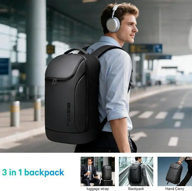 Alt view image 2 of 7 - FUTURE AESTHETICS Business Smart Backpack Waterproof for women,men,Fight Approved Durable Backpack suitable as overnight and travel backpack (Black)