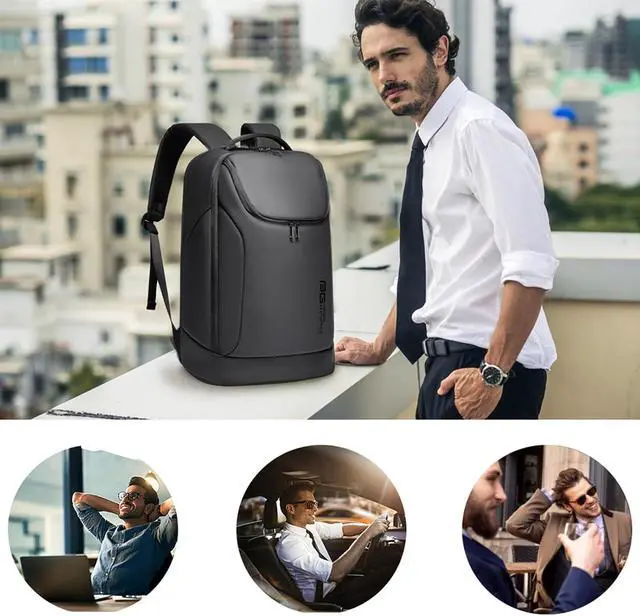 Alt view image 7 of 7 - FUTURE AESTHETICS Business Smart Backpack Waterproof for women,men,Fight Approved Durable Backpack suitable as overnight and travel backpack (Black)