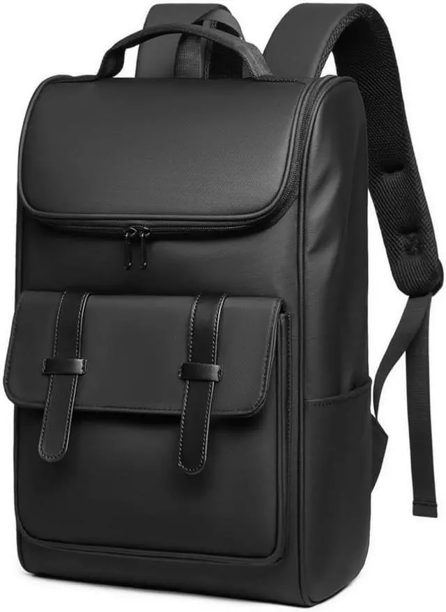 Main image of Vintage Laptop Backpack for Men and Women, 15.6 Inch, Waterproof, Business Travel Daypack for Work, Office, College (6608 black)