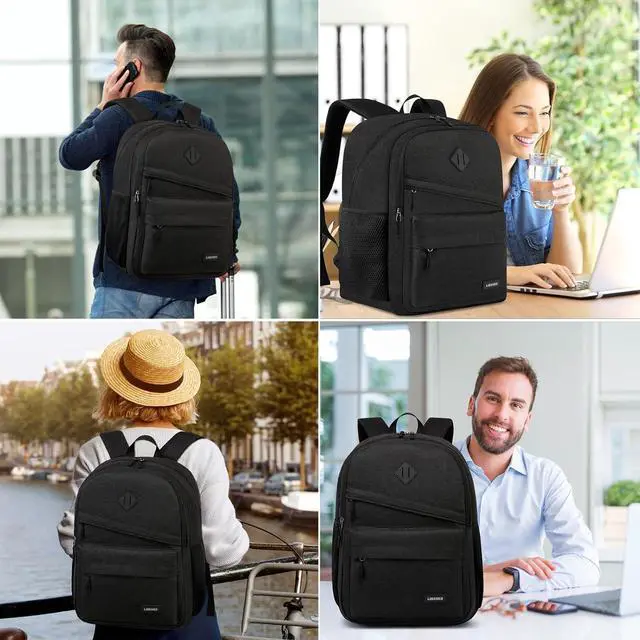 Alt view image 2 of 6 - School Backpack for Teens Boys, 15.6 Inch Laptop Backpack with USB Charging Port & Water Resistant Design, College High School Book Bag for Students, Black