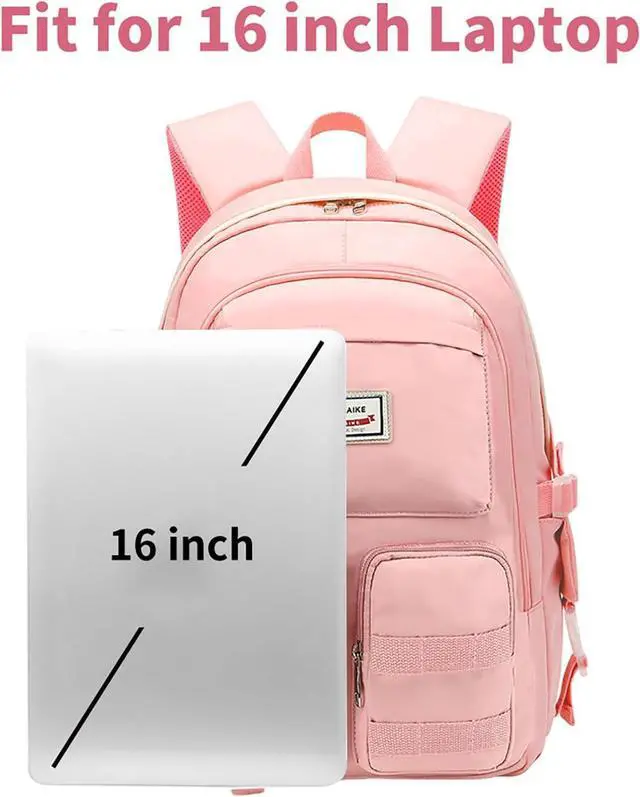 Alt view image 2 of 7 - Large Backpack Girl Backpack Teen Girls Bookbag College Women Middle High School School Bag For Big Student Laptop Backpack (pink)