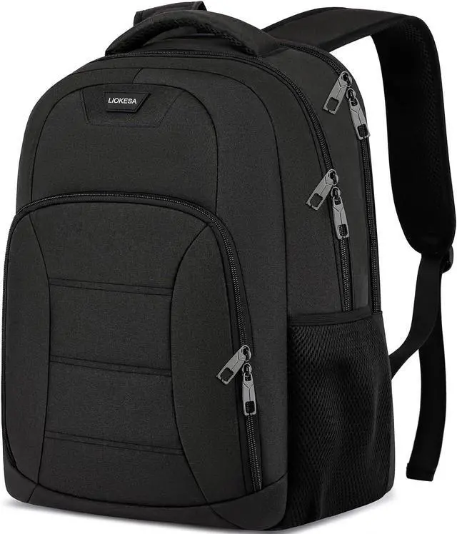 Main image of Black Laptop Backpack for Men, School Backpacks for Teen Boys | Lightweight Backpack Personal Item Bag, 15.6 Inch Water Resistant College Bookbag Computer Bag