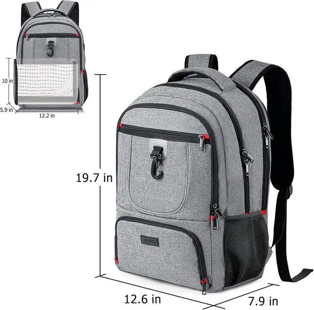 Alt view image 7 of 7 - BIKROD Lunch Backpack, Insulated Cooler Lunch Bag Backpack, Large Travel 17.3 Laptop Back Pack Sturdy Computer College School Bookbag for Women Men for Men Women Work Hiking Picnic