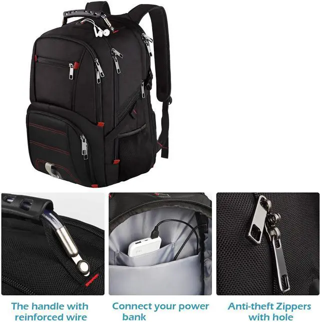 Alt view image 4 of 7 - Jiefeike Travel Laptop Backpack,Extra Large Capacity TSA Friendly Anti Theft Backpacks Water-Resistant Men Business College Computer Bookbag Fits 17 Inch Laptop&Notebook