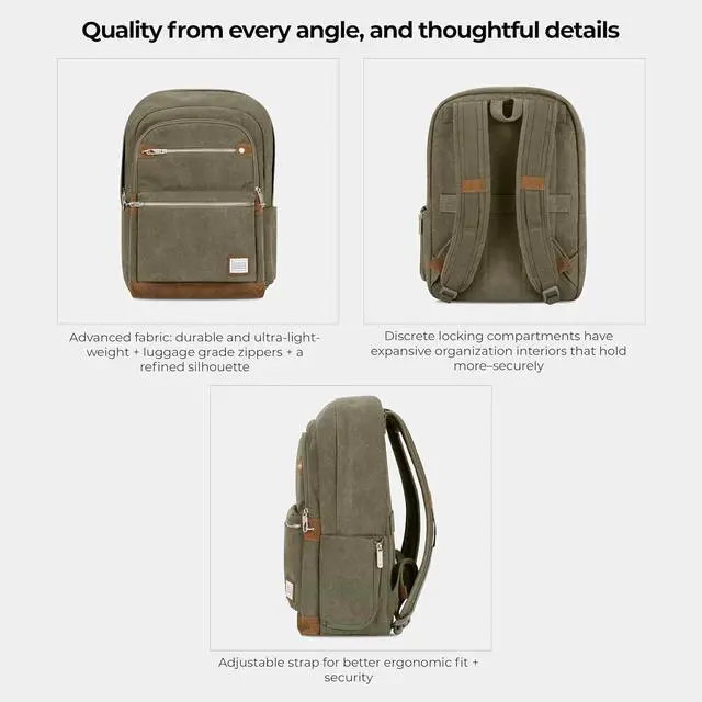 Alt view image 4 of 7 - Travelon Anti-Theft Heritage Backpack
