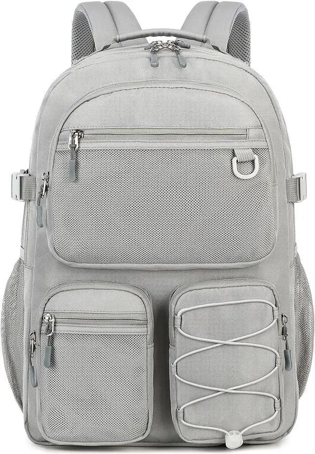 Main image of Lohol Water Resistant Daypack with Mulitiple Pockets for School Travel Outdoor College, 15.6 inch Laptop Backpack for Men and Women (Grey)