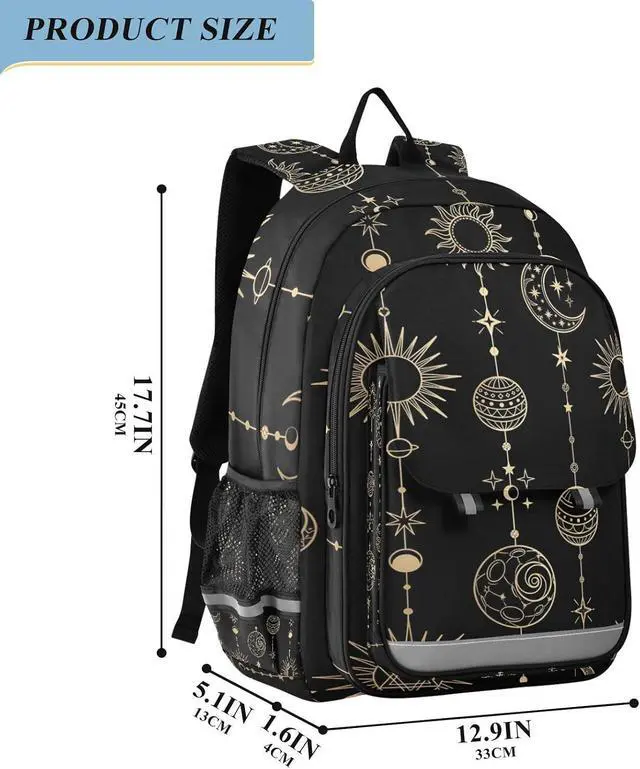 Alt view image 2 of 7 - ALAZA Sun Moon Stars Witch Laptop Backpack Purse for Women Men Travel Bag Casual Daypack with Compartment & Multiple Pockets