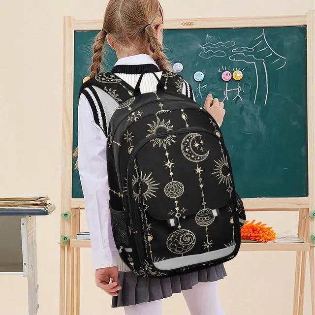 Alt view image 7 of 7 - ALAZA Sun Moon Stars Witch Laptop Backpack Purse for Women Men Travel Bag Casual Daypack with Compartment & Multiple Pockets