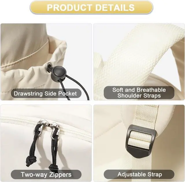 Alt view image 7 of 7 - Backpack Lightweight bag Waterproof college backpack for cute Aesthetic backpacks Casual Daypack for Men Women(Beige)