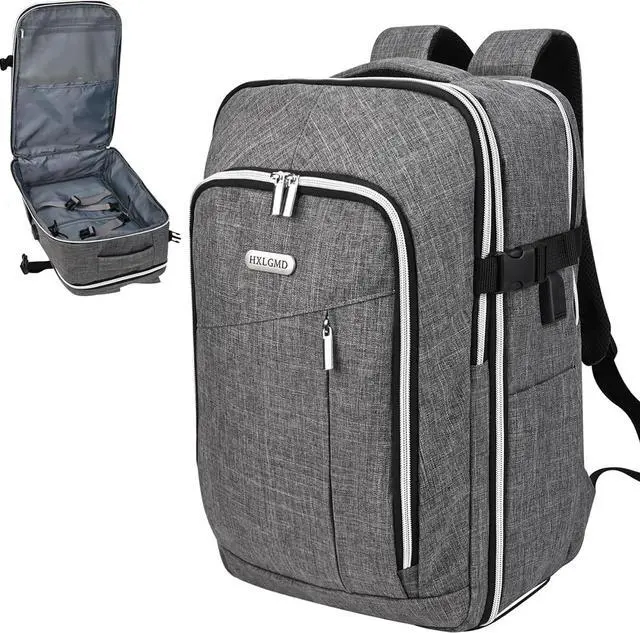 Alt view image 7 of 7 - Personal Item Travel Carry On Luggage Backpack for Women Men Flight Approved Casual Weekender Laptop Bag for College Business Outdoors Hiking Water Resistant Lightweight Daypack with USB Charging Port
