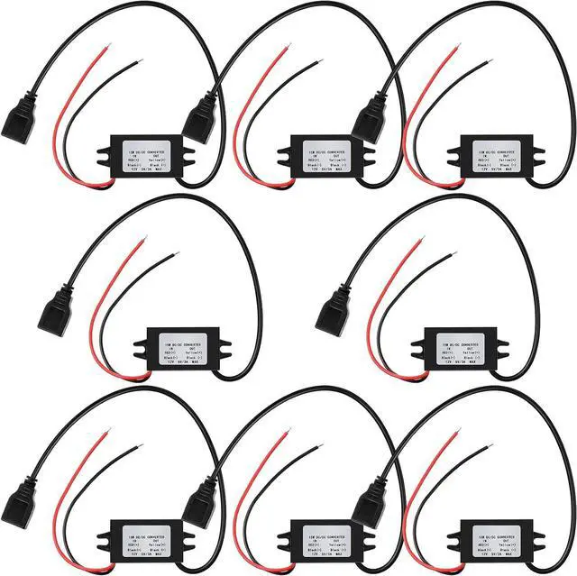 Main image of Weewooday 8 Pieces 12v to 5v Dc Converter Buck Module USB Output Power Adapter Dc Car Power Converter Regulator