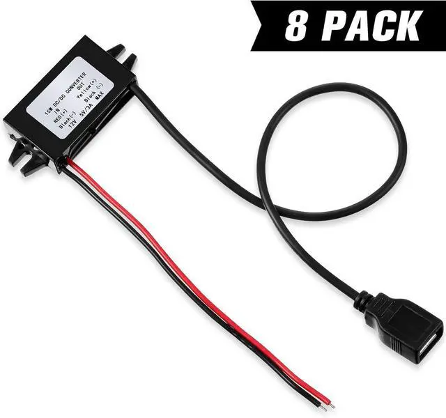 Alt view image 7 of 7 - Weewooday 8 Pieces 12v to 5v Dc Converter Buck Module USB Output Power Adapter Dc Car Power Converter Regulator