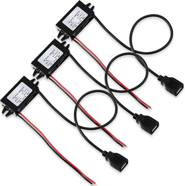 Alt view image 7 of 7 - Weewooday 12V to 5V DC Converter Buck Module USB Output Power Adapter DC Regulator Car Power Converter