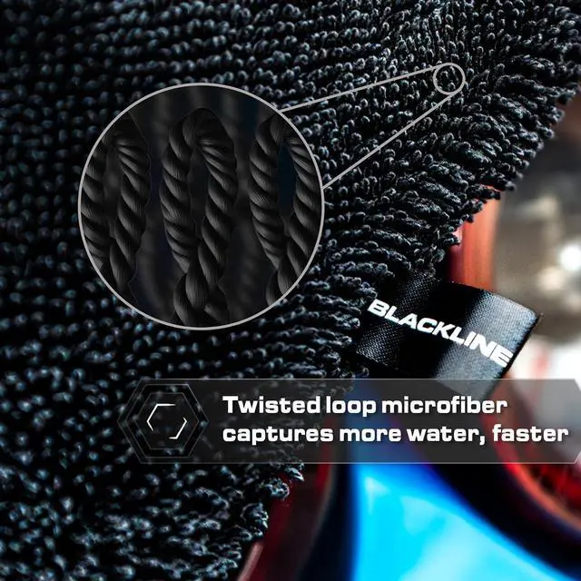 Alt view image 4 of 7 - Microfiber Car Drying Towel 24"x36", 1300GSM Twisted Loop | Twisted Loop microfiber dries your car in one pass-1300GSM, streak-free & scratch-safe. Absorbs 6x its weight, no water spots