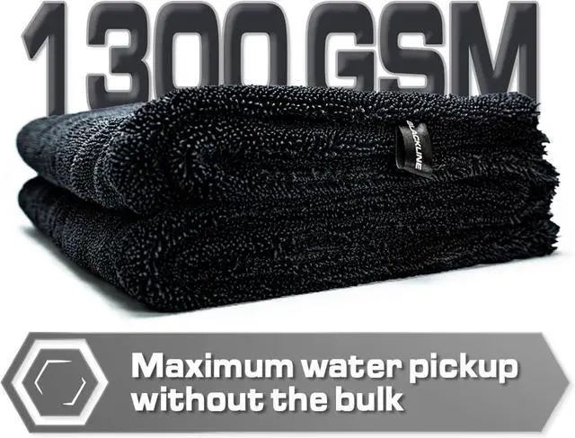 Alt view image 6 of 7 - Microfiber Car Drying Towel 24"x36", 1300GSM Twisted Loop | Twisted Loop microfiber dries your car in one pass-1300GSM, streak-free & scratch-safe. Absorbs 6x its weight, no water spots