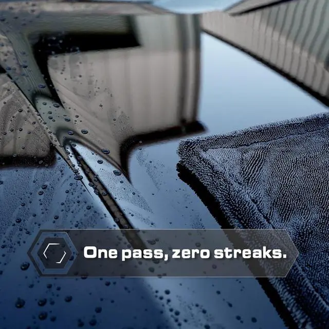Alt view image 7 of 7 - Microfiber Car Drying Towel 24"x36", 1300GSM Twisted Loop | Twisted Loop microfiber dries your car in one pass-1300GSM, streak-free & scratch-safe. Absorbs 6x its weight, no water spots