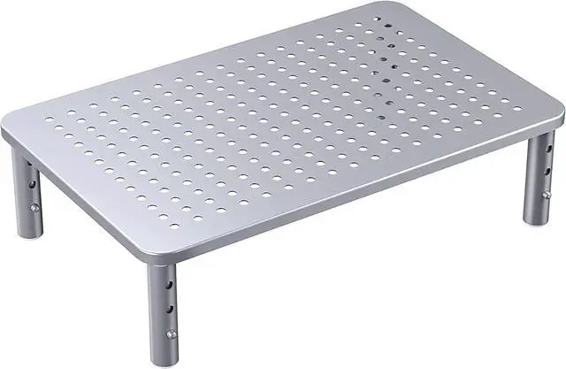 Main image of HUANUO Monitor Riser - 3 Height Adjustable Stand for Laptop, Computer, iMac, PC, Printer, Desktop Ergonomic Metal Monitor Riser with Mesh Platform