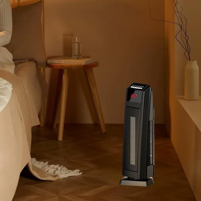 Alt view image 7 of 7 - GiveBest Space Heater for Large Room, 24" Ceramic Heater with Remote Control 1H to 8H Timer ETL Certified Digital Oscillating Heater with Overheat Protection Tip-Over Switch for Indoor Use