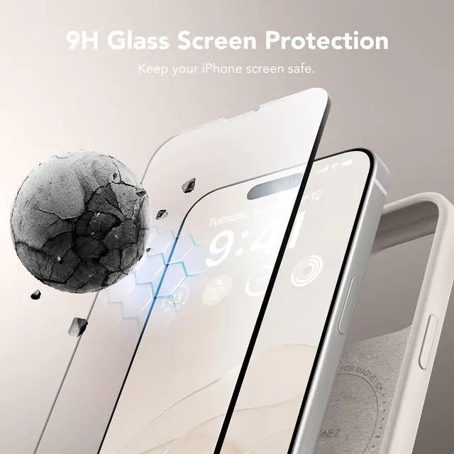 Alt view image 5 of 7 - GONEZ Magnetic for iPhone 15 Pro Max Case, Silicone Holster Stone | Compatible with MagSafe, Camera Button & Screen Protector, Microfiber Lining, 3 Layers Soft Gel Rubber Shockproof Slim 6.7"