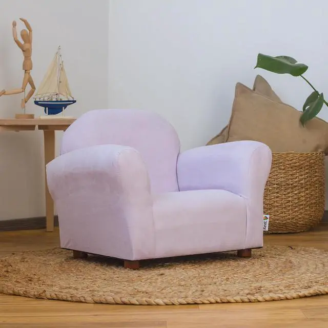 Alt view image 5 of 7 - Roundy Toddler Armchair with Soft Microsuede Upholstery Durable Wooden Frame, Ergonomic Design, Fully Assembled, Comfortable Kids Chair for Ages 2-5, Ideal for Bedroom, Playroom & Daycare Use.