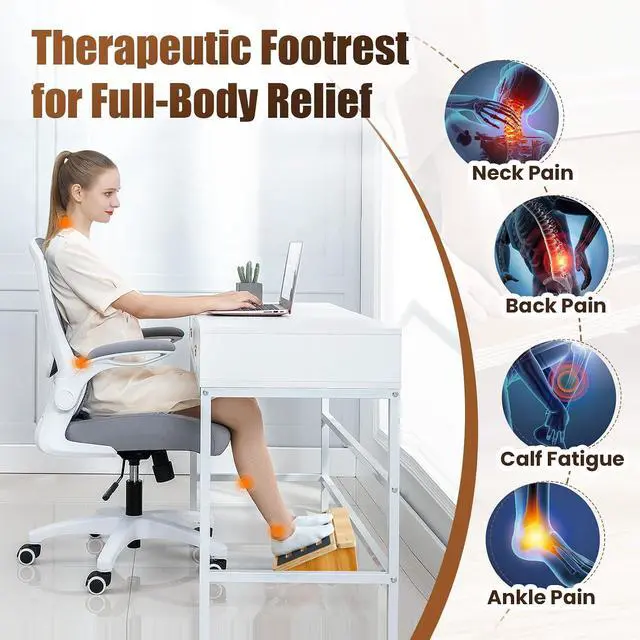 Alt view image 4 of 7 - StrongTek Under-Desk Footrest, 4.5 in High, Non-Slip, 300 lb, Office Use | Improve Posture, Non-Slip Feet, Ergonomic, Sitting and Standing Desk Support, Calf Stretching