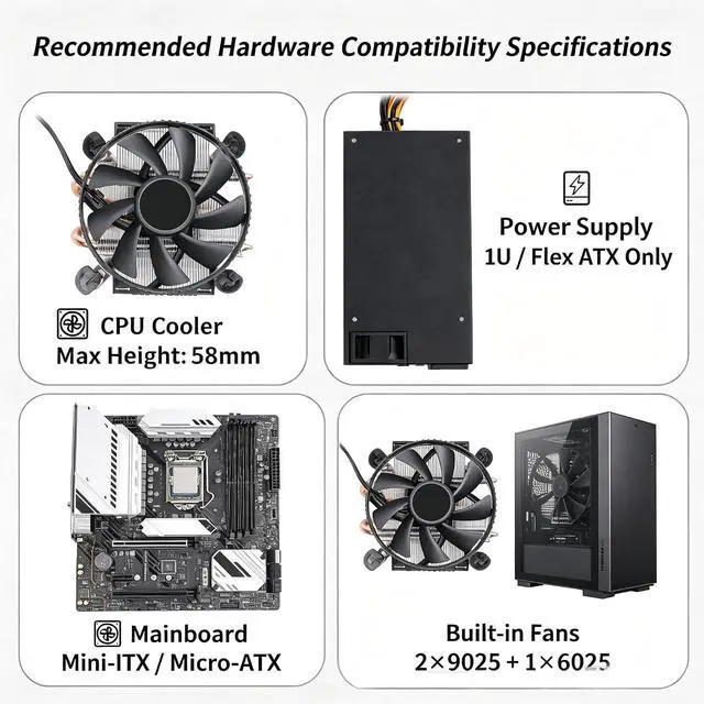 Alt view image 5 of 7 - K7 8 Bay NAS Case, Computer Enclosures Compatible Micro-ATX Mini-ITX Motherboard, 3 x Fans, 8 x 2.5/3.5" Tray, Network Attached Storage Server for Home(Diskless)