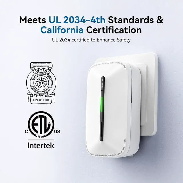 Alt view image 2 of 7 - SITERWELL Plug in Carbon Monoxide Detector 10 Year Battery, CO Alarm Detector with Electrochemical Sensor and Sound Warning, AC Powered Portable Carbon Monoxide Detector for Home Office Travel,2-Pack