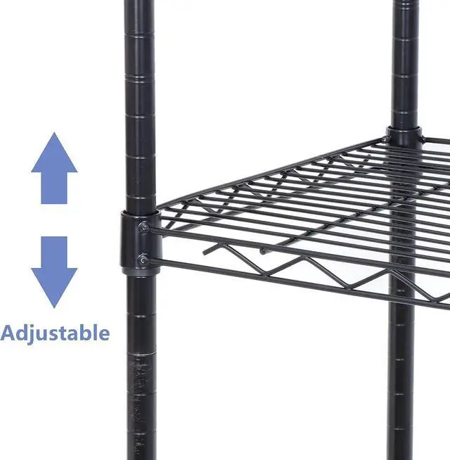 Alt view image 6 of 7 - SUPER DEAL Black 5-Shelf Heavy Duty Storage Wire Shelving Unit for Restaurant Garage Pantry Kitchen Garage Rack (30L x 14W x 60H)