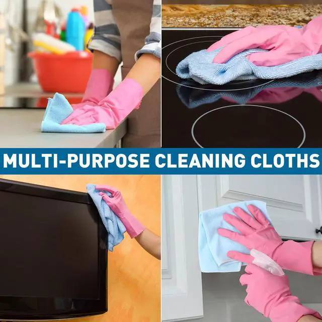 Alt view image 5 of 6 - TEAWOO Microfiber Towels Bulk-400 Pack, Cleaning Cloths | Microfiber Towels for Cars, Cleaning Rags, 5 Colors Assorted (11.5x11.5 inches)