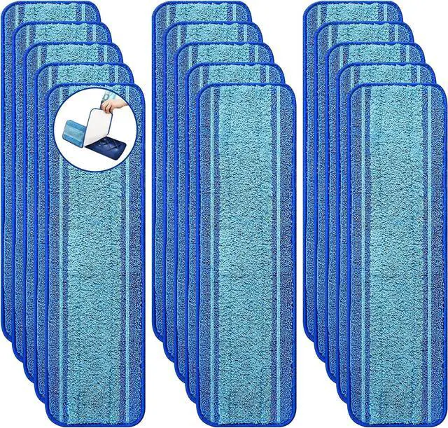 Main image of 15-Pack Microfiber Mop Pads for Bona Mop- Washable Reusable Refills for Hardwood, Tile & Multi-Surface Floors | Pet Hair & Stain Remover