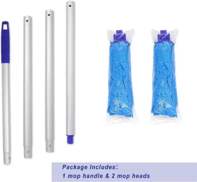 Alt view image 2 of 6 - EaseYourDay Microfiber String Mop with 2 Reusable Heads & 5.2 ft. Long Pole