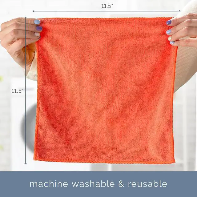 Alt view image 6 of 7 - S&T INC. Microfiber Cleaning Cloth, 100 Pack, 11.5" x 11.5" | Bulk Cleaning Cloth for Home and Car, Reusable and Multi-Purpose Cleaning Rags for Business, Machine Washable
