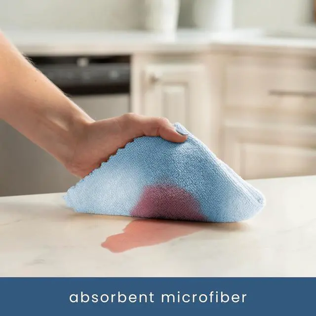 Alt view image 3 of 7 - S&T INC. Microfiber Cleaning Cloth, 50 Pack, 11.8" x 11.8", Blue | Storage Box Included, Edgeless Cleaning Cloth for Home and Car, Reusable and Multi-Purpose Cleaning Rags, Machine Washable