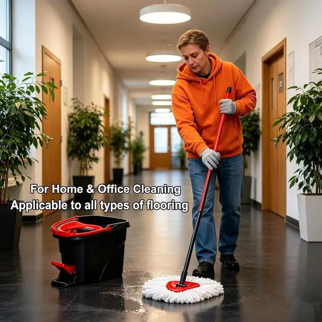 Alt view image 7 of 7 - 10PCS Spin Mop Replacement,100% Microfiber,Machine Washable,360° Rotation | Compatible with Cedar Easywring 1-Tank System,Deep-Cleaning,360° Rotation,Edge-to-Edge Reach,Easy House Floor Mopping