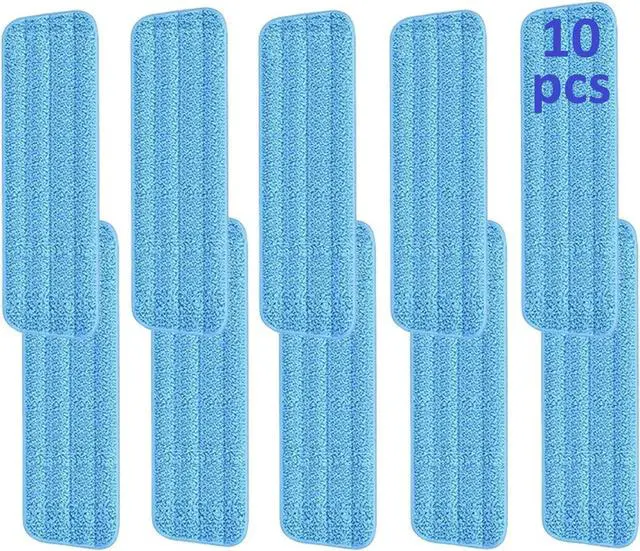 Main image of 10 Pcs Reusable Mop Pads | 16 Inch Microfiber Wet Dry Floor Clean Mop Pad Refill Compatible with Swiffer PowerMop Bona Mop & Other 13-16 Inch Spray Mop