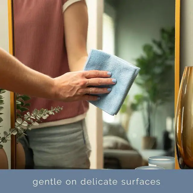 Alt view image 3 of 7 - S&T INC. Microfiber Cleaning Cloth, 150 Pack, 11.5" x 11.5", Light Blue | Bulk Cleaning Cloth for Home and Car, Reusable and Multi-Purpose Cleaning Rags for Business, Machine Washable