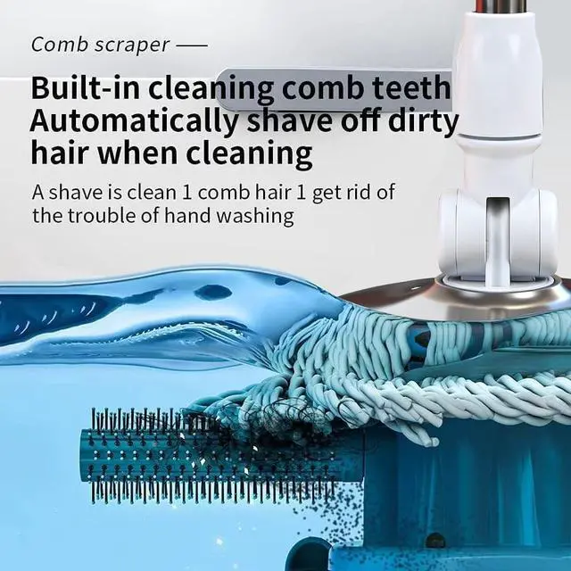 Alt view image 3 of 5 - Michao Spin Mop Bucket Deluxe 360 Spinning Floor Cleaning System with 6 Microfiber Replacement Head Refills,62" Extended Handle,4X Wheel for Home Cleaning