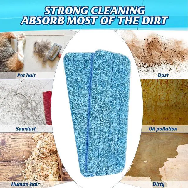 Alt view image 3 of 7 - 40 Pack Microfiber Mop Pads Machine Washable Cleaning Flat Mop Head Replacement Reusable Household Pads for Hardwood and Hard Surface Floor Cleaning and Scrubbing