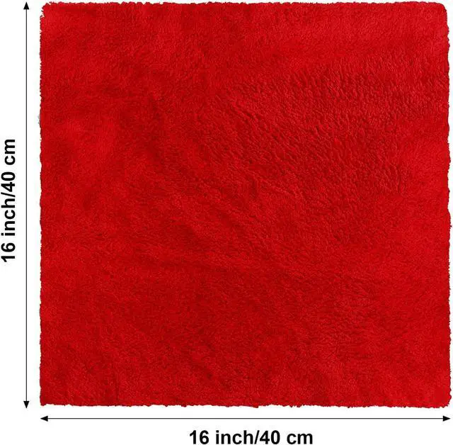 Alt view image 2 of 6 - 30 Pcs 16 x 16 Inch Edgeless Microfiber Plush Towels for Cars Detailing Drying Wash Polishing Absorbent Cleaning Cloths, 500 GSM (Red)