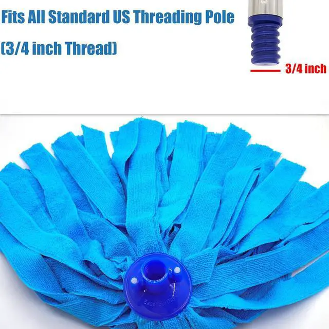 Alt view image 4 of 6 - EaseYourDay 3 Pack Microfiber String Mop Head Refills, Standard US Thread