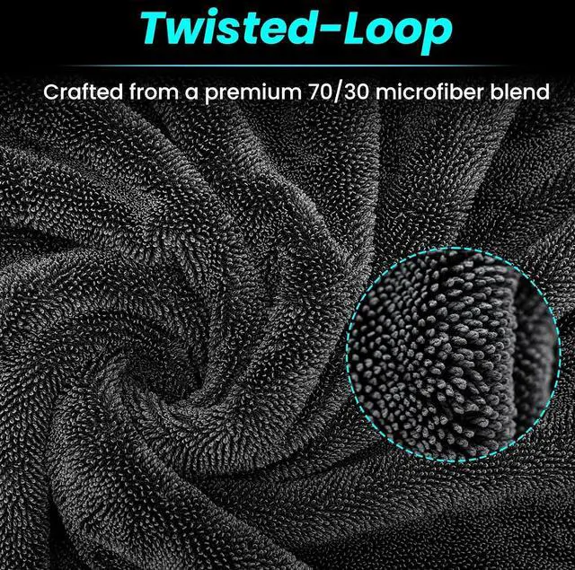 Alt view image 4 of 6 - 2 Pack 1300 GSM Car Drying Towel,Double-Sided Microfiber Towels for Cars(36" x 24"),Extra Large Ultra Absorbent,Without Residual Lint,Scratches or Water Spots