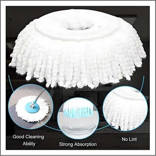 Alt view image 3 of 6 - 6 Pack Spin Mop Replacement Heads (6 Colors) | 6.3 Inch Round Microfiber Mop Refills Compatible with Hurricane, Mopnado, Libman, Simpli Magic & Other Spin Mop Systems