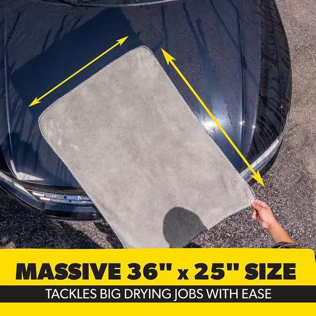 Alt view image 3 of 7 - Chemical Guys, Woolly Mammoth Large Microfiber Drying Towel, 36 x 25 in | Ultra-plush oversized towel soaks up water fast to dry the whole vehicle, soft and scratch-free on paint