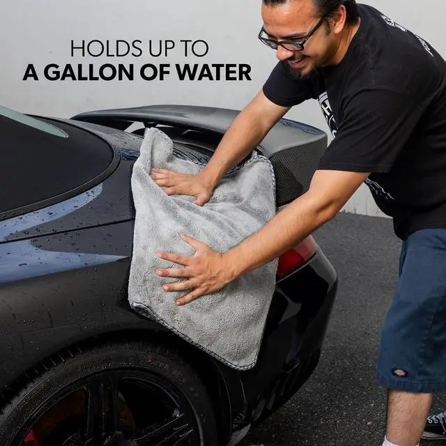 Alt view image 4 of 7 - Chemical Guys, Woolly Mammoth Large Microfiber Drying Towel, 36 x 25 in | Ultra-plush oversized towel soaks up water fast to dry the whole vehicle, soft and scratch-free on paint