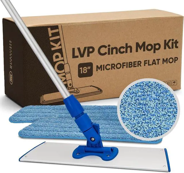 Main image of Cinch Mop - Microfiber Mop for Hardwood Floors - Flat Mops System for Wood, Tile, Laminate, Vinyl, 2 Wet Pads Refills, Reusable Micro Fiber Mopping Heads