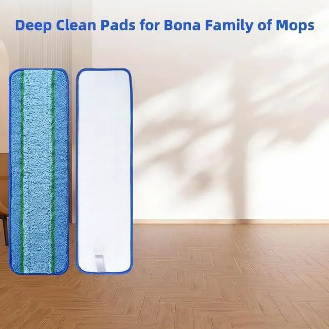Alt view image 2 of 7 - 6 Pack Deep Clean Pads for Bona Family of Mops | Washable & Reusable Microfiber Cleaning Pad for Hardwood and Multi-Surface